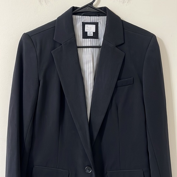 A New Day Black One Button Essential Blazer Jacket Size 8 NEW - Picture 2 of 10